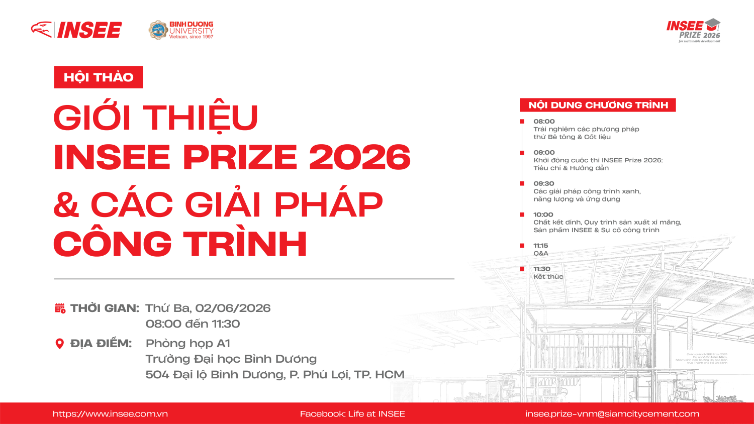 BDU TỔ CHỨC HỘI THẢO “GIỚI THIỆU INSEE PRIZE 2026 & CÁC GIẢI PHÁP CÔNG TRÌNH”